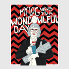 Постер 20 х 25 см Дама с поленом