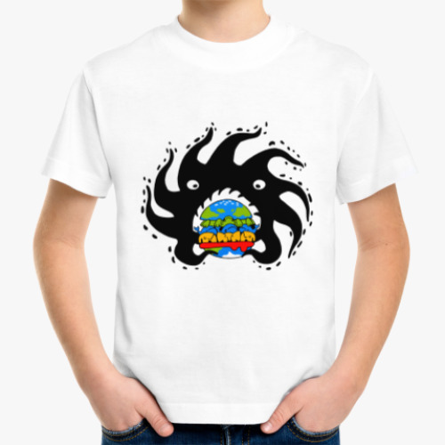 Детская футболка с принтом Black hole eating a globurger