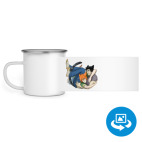 Кружка металлическая белая (круговая запечатка)