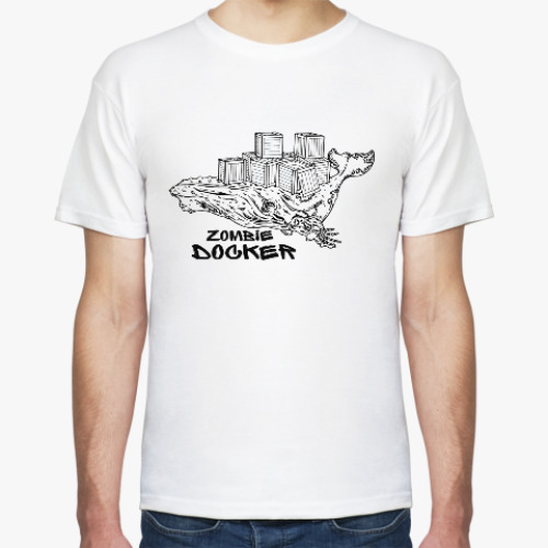 Футболка с принтом Docker zombie