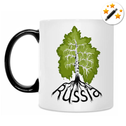 Кружка-хамелеон с принтом Россия