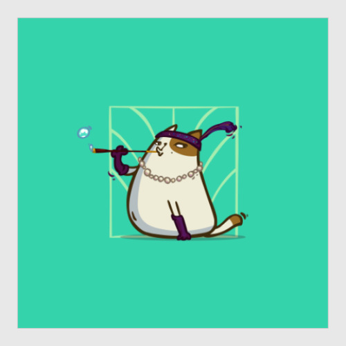 Постер с принтом Кэтсби — Пятничный Котик №33