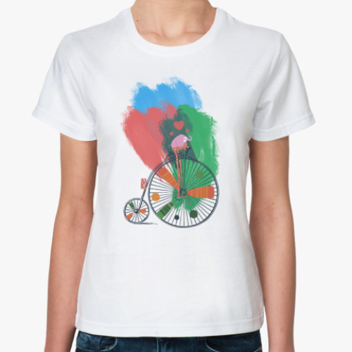 Классическая футболка с принтом Розовый слон