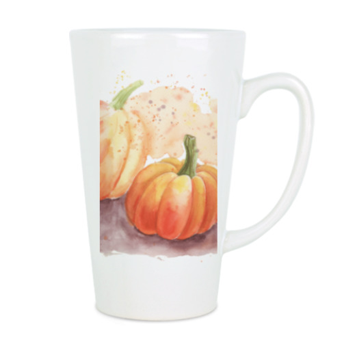 Чашка Латте с принтом Тыквы