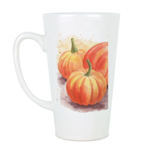 Чашка Латте с принтом Тыквы