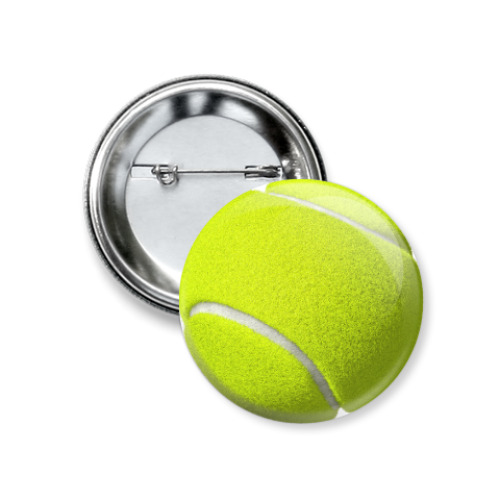 Значок 37мм с принтом Теннисный мяч