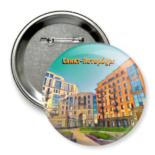 Значок 75мм с принтом Санкт-Петербург.  Парадная