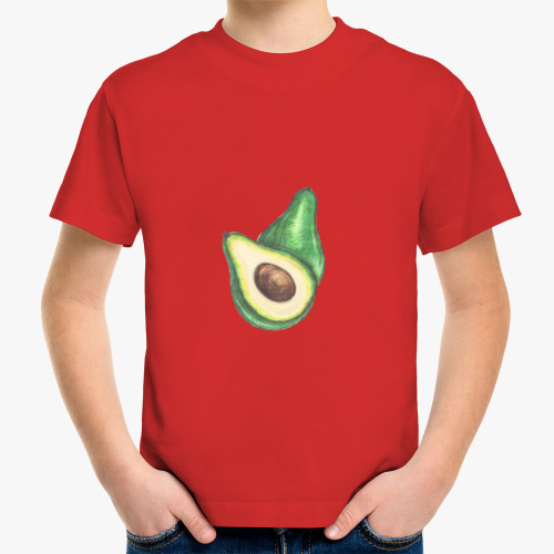 Детская футболка с принтом Авокадо сочный и вкусный