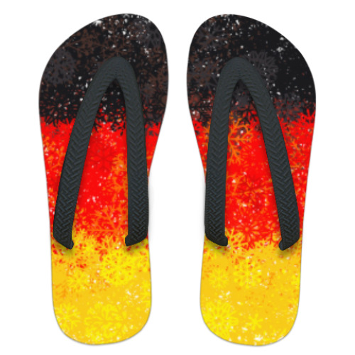 Шлепанцы (сланцы) с принтом Флаг Германии