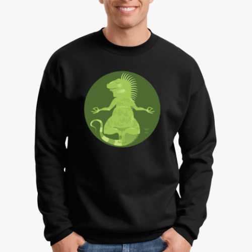 Свитшот с принтом Animal Zen: I is for Iguana