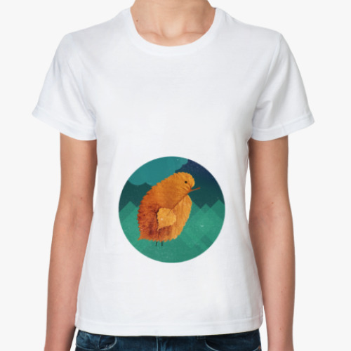 Классическая футболка с принтом Цыпленок, большой и одинокий