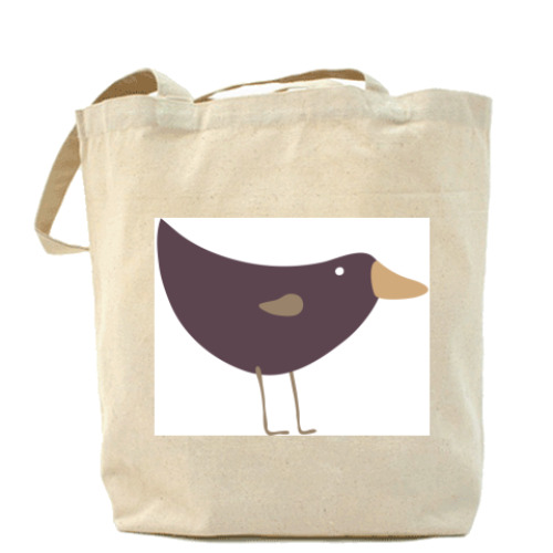 Сумка шоппер с принтом птица без яйца