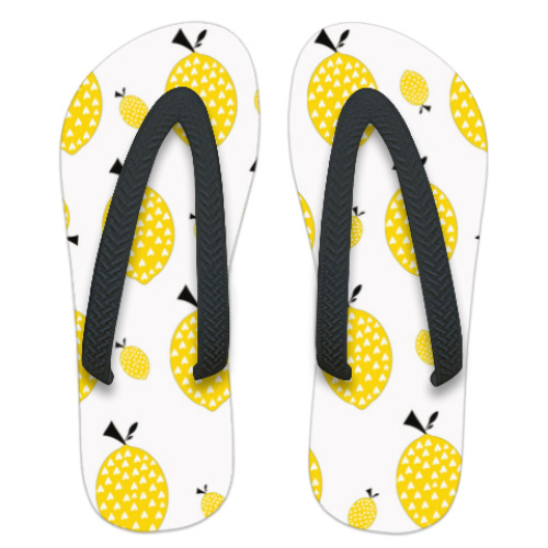Шлепанцы (сланцы) с принтом Сочный Лимон