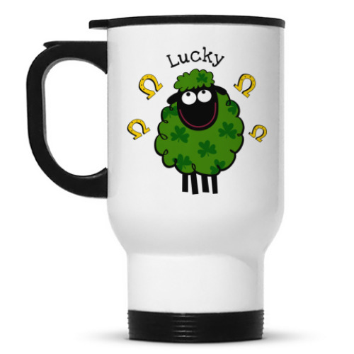 Кружка-термос с принтом Lucky sheep