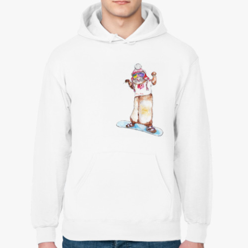 Толстовка худи с принтом Сноубордист