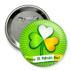 Значок 75 мм Ирландский клевер