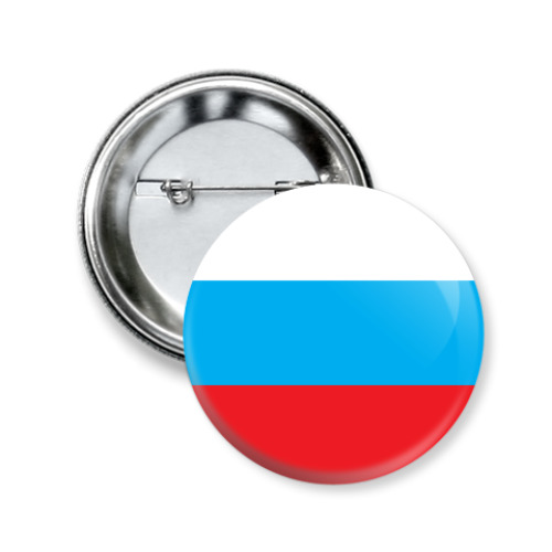 Значок 50мм с принтом Россия, Russia