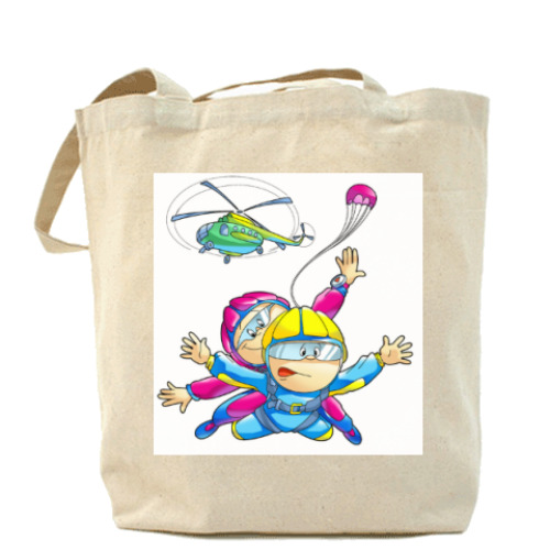 Сумка шоппер с принтом 'Тандем'