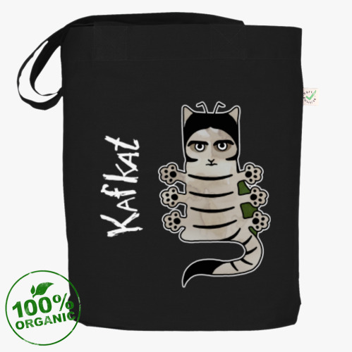 Сумка шоппер с принтом Кот Кафка. Превращение.