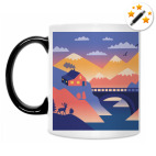 Дом, олень и горы