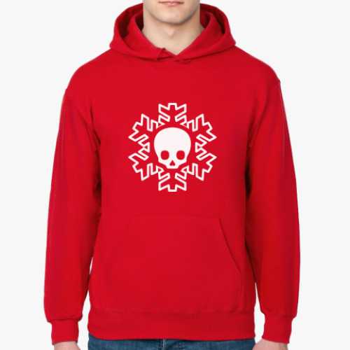 Толстовка худи с принтом Cнежинка skull