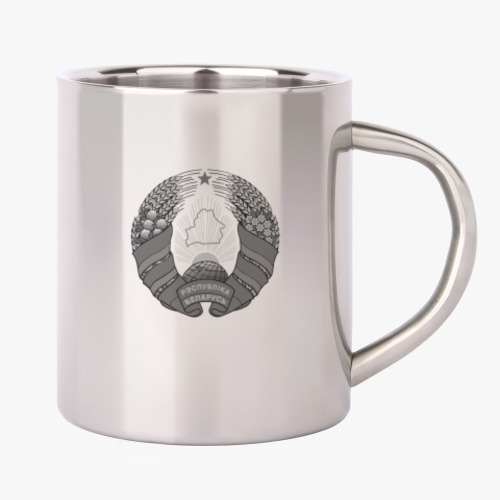 Кружка металлическая с принтом Государственный Герб Белорусии