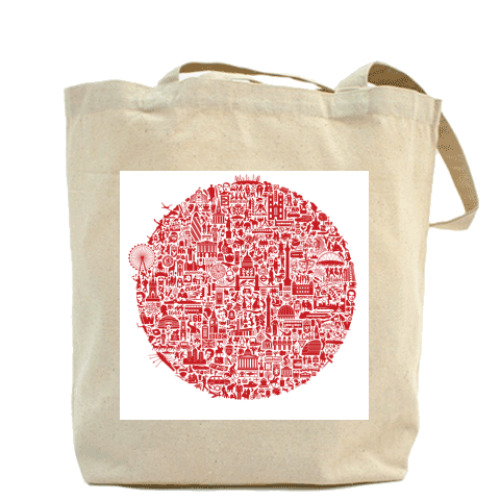 Сумка шоппер с принтом Все фишки Лондона