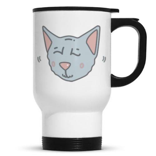 Кружка-термос с принтом Happy cat