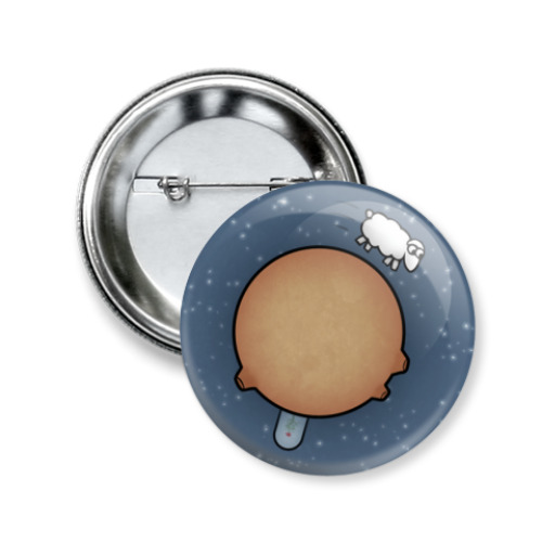 Значок 50мм с принтом Маленький принц (барашек)