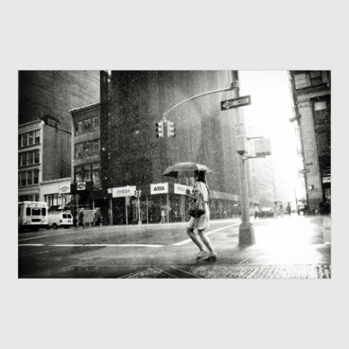 Постер с принтом Девушка под зонтом