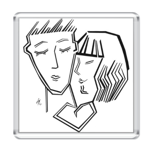 Магнит с принтом Любовь