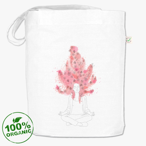 Сумка шоппер с принтом медитация