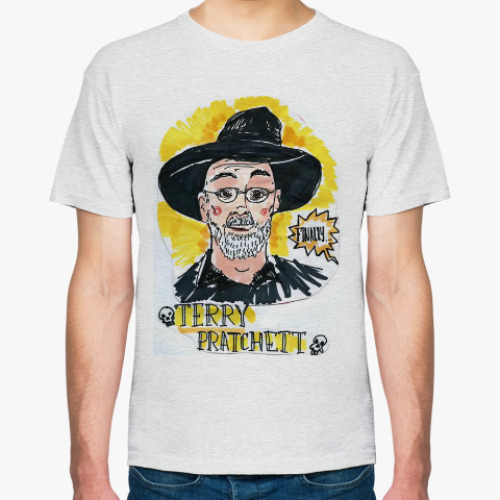 Футболка с принтом Терри Пратчетт (Terry Pratchett)