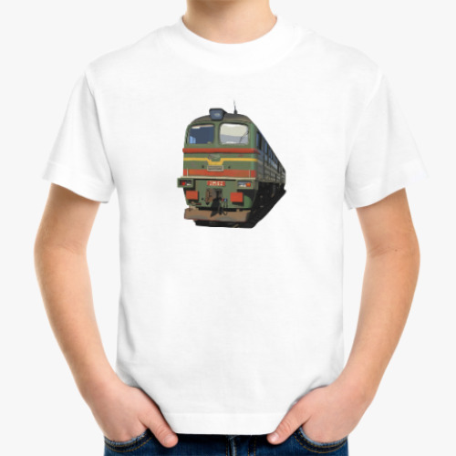 Детская футболка с принтом тепловоз 2м62