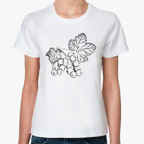 Классическая футболка с принтом Ягода