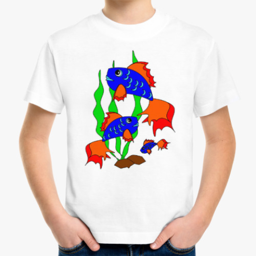 Детская футболка с принтом 'Три рыбки'