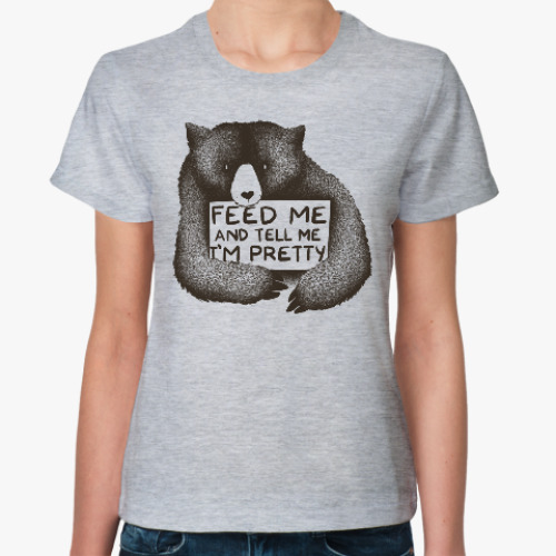 Женская футболка с принтом Покорми меня