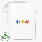 Три разноцветных цветочка