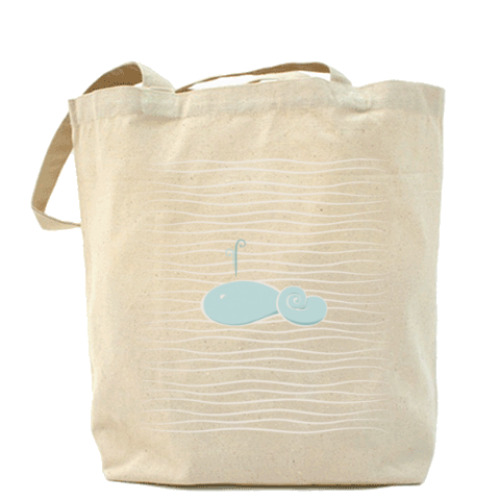 Сумка шоппер с принтом Кит качается на волнах