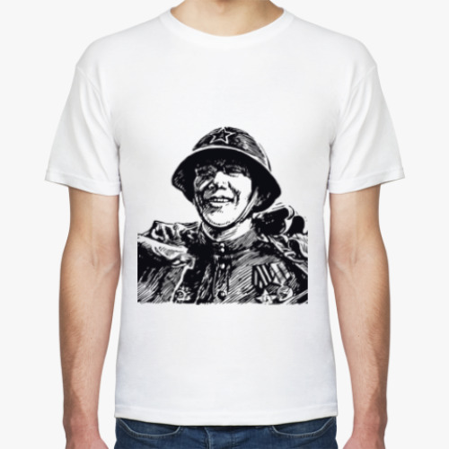 Футболка с принтом День победы солдат