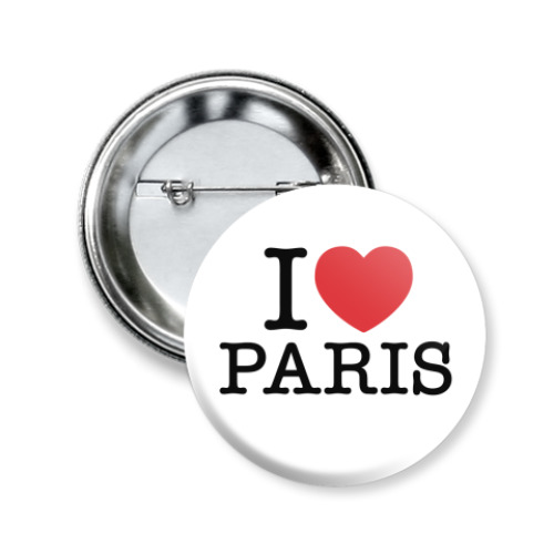 Значок 50мм с принтом i love paris