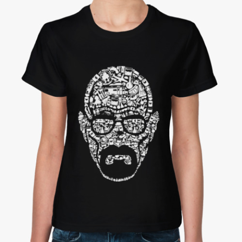 Женская футболка с принтом Жизнь на лице