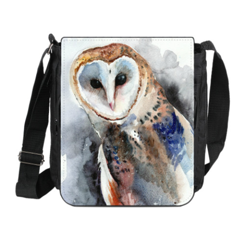 Сумка на плечо (мини-планшет) с принтом Сова