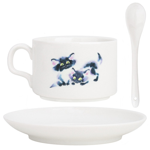 Кофейный набор с принтом Котята