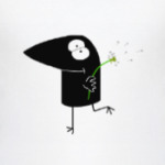 Воронёнок с одуванчиком