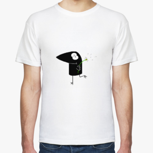 Футболка с принтом Воронёнок с одуванчиком