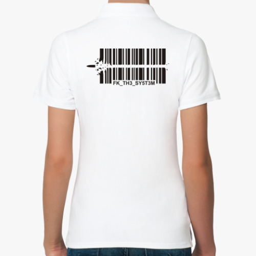 Женская рубашка поло (печать) с принтом Fuck the System