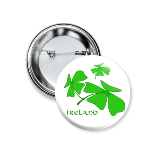 Значок 37мм с принтом Ireland Happy Shamrock