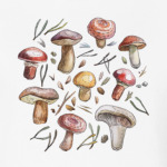 Принт с лесными грибами