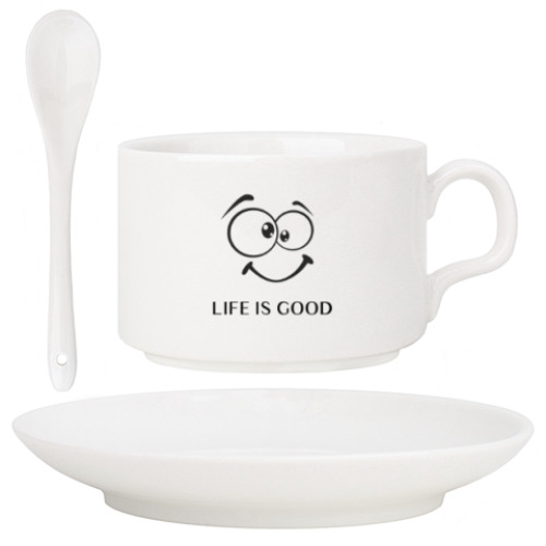 Кофейный набор с принтом Life is Good